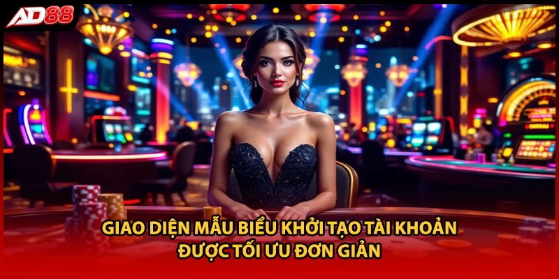 Giao diện mẫu biểu khởi tạo tài khoản được tối ưu đơn giản 